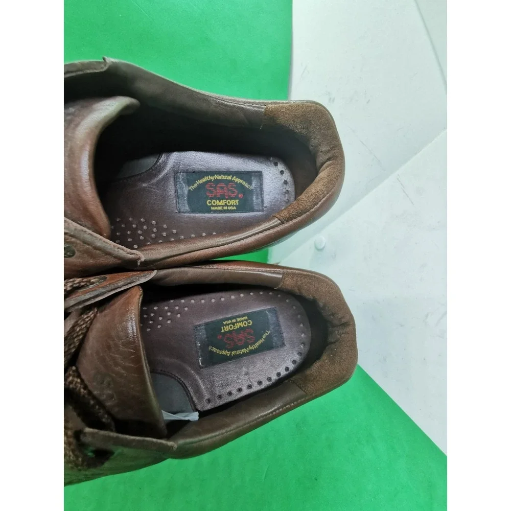 SAS PATHFINDER Handcrafted Brown Tumbled Leather Moc Toe Shoes Men's Size 11 N
